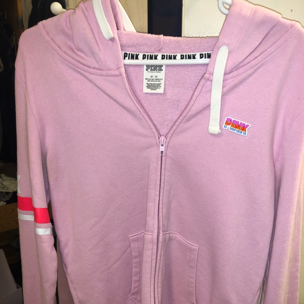 Pink zip up hoodie